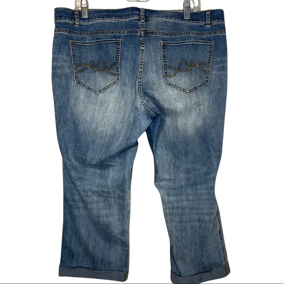 NY&CO Blue Low Waist Cropped Jean Legging, Size: 18 - Picture 2 of 3